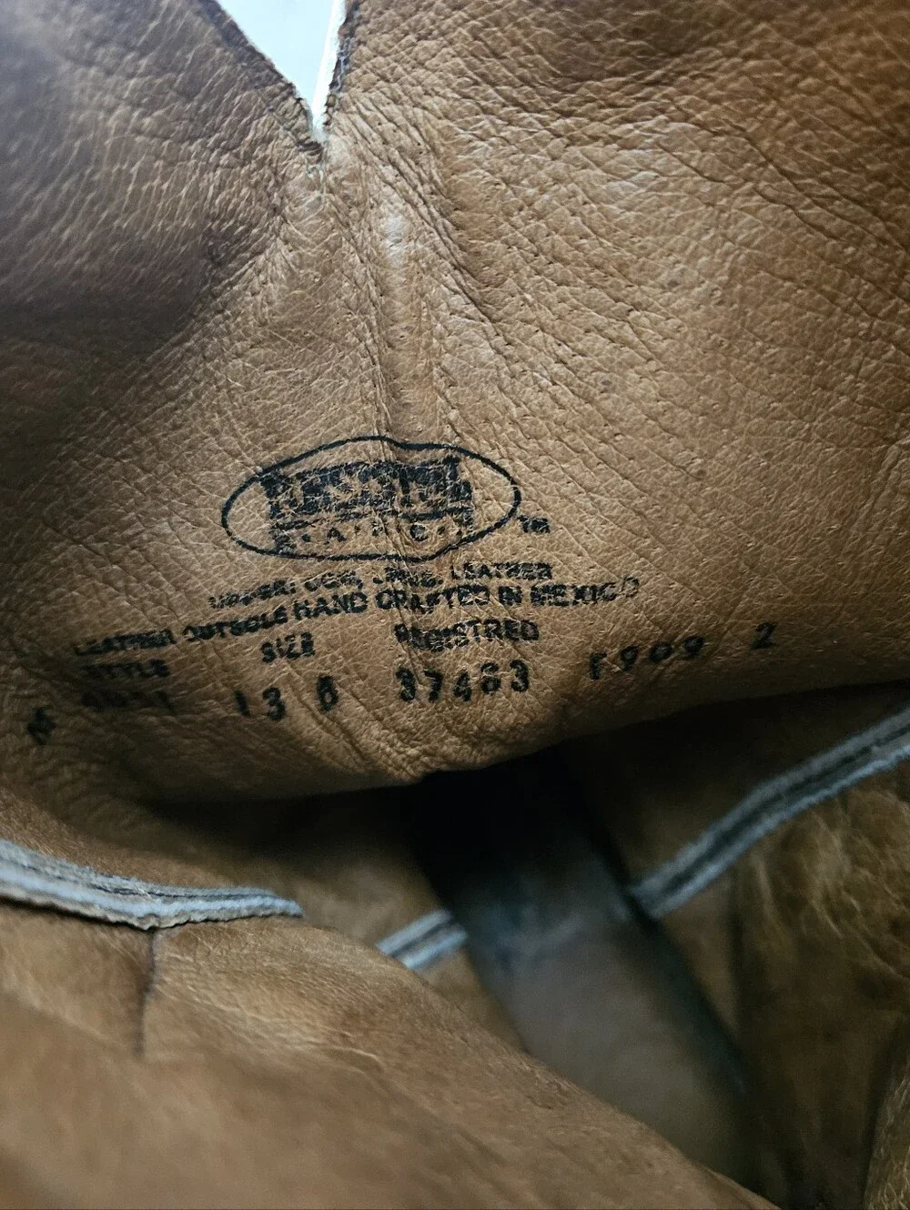 Resistol 4051 Boots Square Toe Size 13D Men’s  Brown Tan W/ White Used Boots.